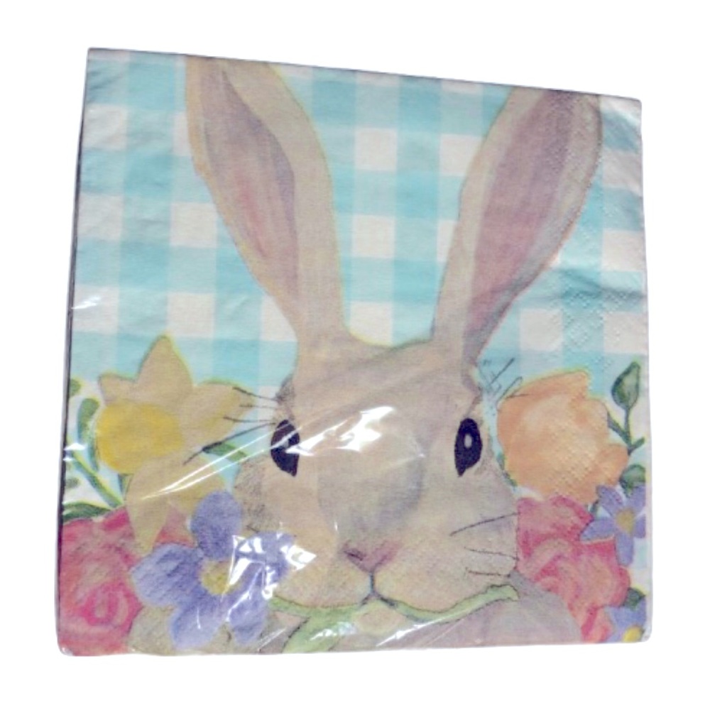 🎈$3 bundled🎈NEW Bunny Floral Lunch Napkins, 16 ct Paper Party Supply Multicolor